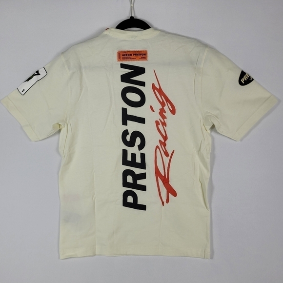 NWT Heron Preston HP Preston Racing Organic Cotton T-Shirt Off-White Size Small - Picture 5 of 14